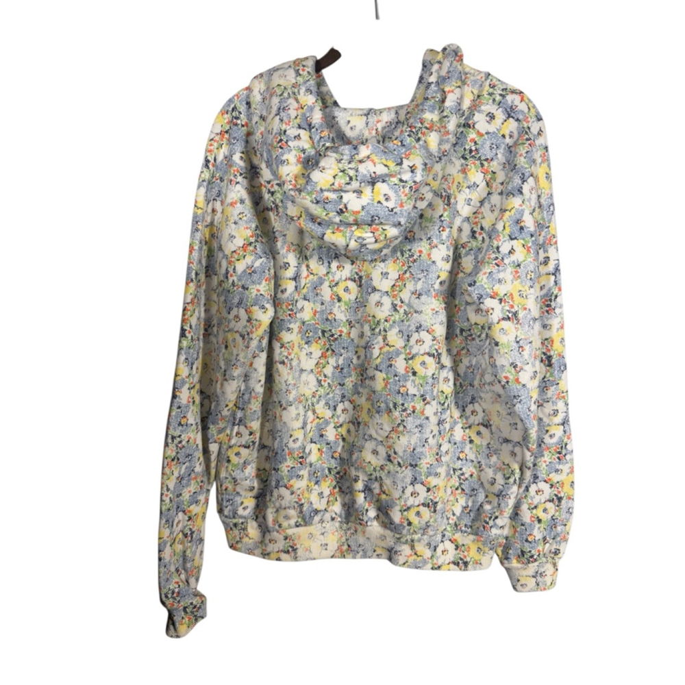 Women's Polo Ralph Lauren Floral Hoodie XL White Blue AOP - Picture 7 of 8